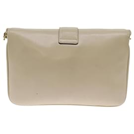 Céline-CELINE Sac Bandoulière Cuir Crème Auth 75443-Écru