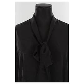 Balenciaga-Silk wrap blouse-Black