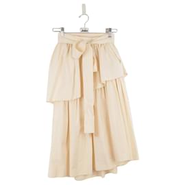 Saint Laurent-cotton skirt-Beige