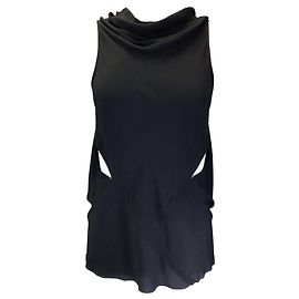 Regata de crepe com costas abertas drapeada preta Skorpio Rick Owens Preto