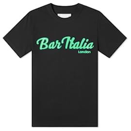 Sacai-Sacai Men's Black / Green Bar Italia T-Shirt-Black