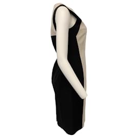 Autre Marque-Narciso Rodriguez Oat / Black Dress with Back Zipper-Beige