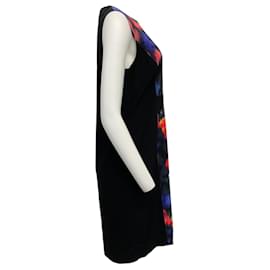 Autre Marque-St. John Black / Multi Silk Sleeveless Dress-Black