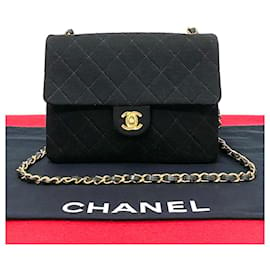 Chanel-Chanel CC Satin Flap Crossbody Bag  Canvas Crossbody Bag in Good condition-Other