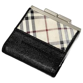 Burberry-Porte-monnaie en cuir Burberry Nova Check en très bon état-Autre