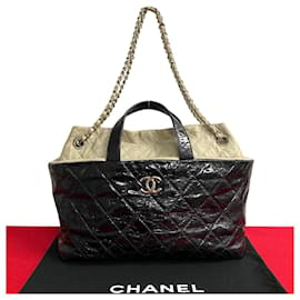 Chanel-Chanel CC Patent Portobello Large Tote Bag Leather Crossbody Bag in Good condition-Other