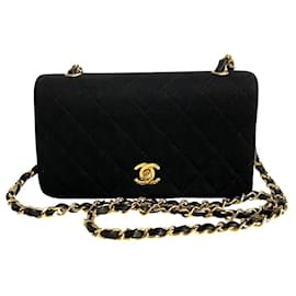 Chanel-Chanel CC Satin Jersey Full Flap Bag Canvas Crossbody Bag in Good condition-Other