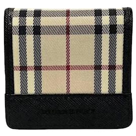 Burberry-Porte-monnaie en toile Burberry Nova Check en très bon état-Autre