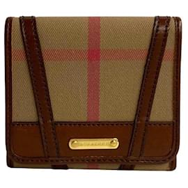 Burberry-Burberry Nova Check Trifold Geldbörse aus Leder in sehr gutem Zustand-Andere