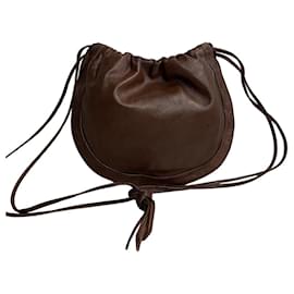 Loewe-Sac à bandoulière en cuir Loewe avec cordon de serrage Sac à bandoulière en cuir en très bon état-Autre