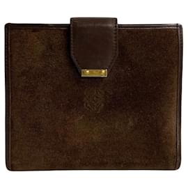 Loewe-Loewe Suede Anagram Bifold Geldbörse aus Leder in sehr gutem Zustand-Andere