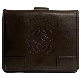 Loewe-Loewe Leather Anagram Bifold Wallet  Leather Short Wallet in Very Good Condition-Other