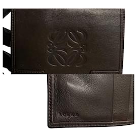 Loewe-Portefeuille bifold en cuir Loewe Anagram  Portefeuille court en cuir en très bon état-Autre