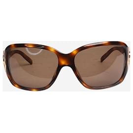 Bulgari-Brown oversized tortoise sunglasses-Brown