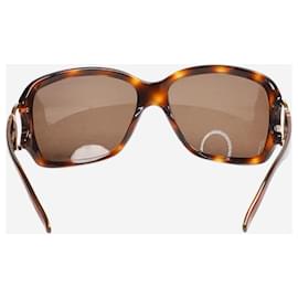 Bulgari-Brown oversized tortoise sunglasses-Brown