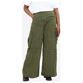 Autre Marque-Olive green wide-leg cargo pants - size UK 12-Green