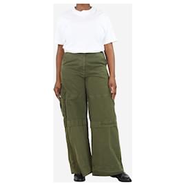 Autre Marque-Olive green wide-leg cargo pants - size UK 12-Green