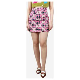 Autre Marque-Pink geometric pattern mini skirt - size S-Pink