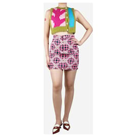 Autre Marque-Pink geometric pattern mini skirt - size S-Pink