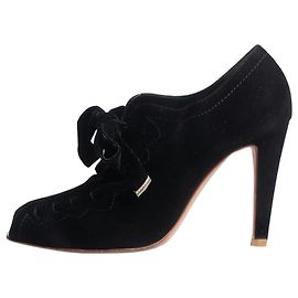 Rupert Sanderson Talons découpés à lacets en velours noir - taille EU 39 Noir