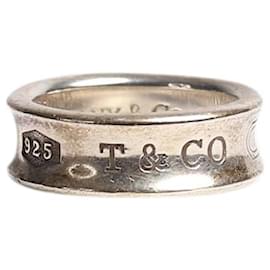 Tiffany & Co-sterling silver 1837 concave ring-Silvery