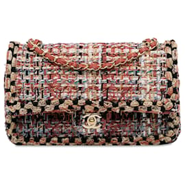Chanel-Chanel Red Medium Classic Tweed Double Flap-Red