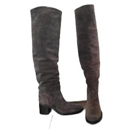 Free Lance Thigh-high gray suede boots size 38 Grey Taupe