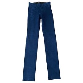 Longchamp Tamanho de legging de camurça elástica azul 38 Azul marinho Azul escuro