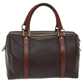 Céline-CELINE Sac Boston Toile Macadam Cuir PVC Marron Auth 76580-Marron