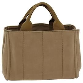 Prada-PRADA Canapa PM Hand Bag Canvas 2way Brown Auth 76473-Brown