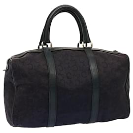 Céline-CELINE C Macadam Canvas Boston Bag Navy Auth 76017-Navy blue