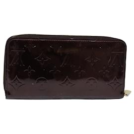 Louis Vuitton-LOUIS VUITTON Monogram Vernis Zippy Wallet Portefeuille Amarante M93522 Auth LV 76693-Autre