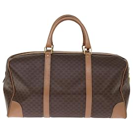 Céline-CELINE Macadam Canvas Boston Bag PVC Leather Brown Auth 76024-Brown