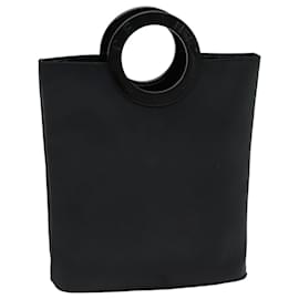 Céline-CELINE Hand Bag Nylon Black Auth 76082-Black