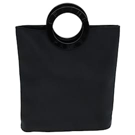 Céline-CELINE Hand Bag Nylon Black Auth 76082-Black