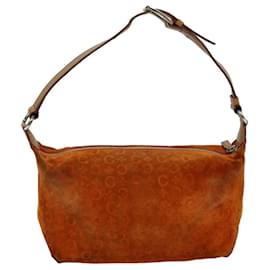 Céline-CELINE C Macadam Canvas Shoulder Bag Orange Auth 76078-Orange