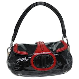 Prada-PRADA Shoulder Bag Patent leather Black Red Auth 74391-Black,Red