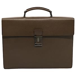 Prada-PRADA Business Bag Leather Brown Auth ep4278-Brown
