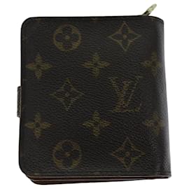 Louis Vuitton-Carteira compacta com zíper LOUIS VUITTON Monogram M61667 Autenticação de LV 76691-Monograma