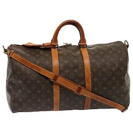 Louis Vuitton-Louis Vuitton Monogram Keepall Bandouliere 50 Bolsa Boston M41416 LV Auth 75790-Monograma