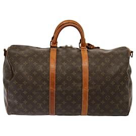 Louis Vuitton-Louis Vuitton Monogram Keepall Bandouliere 50 Bolsa Boston M41416 LV Auth 75790-Monograma