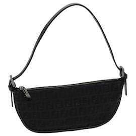 Fendi-FENDI Sac à main en toile Zucchino Noir Auth yk12635-Noir