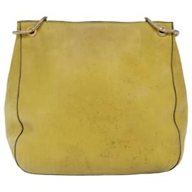 Prada-PRADA Chain Shoulder Bag Leather Yellow Auth 75696-Yellow