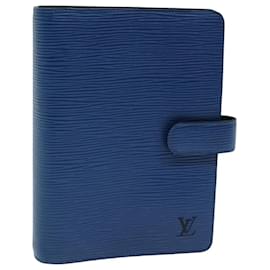 Louis Vuitton-LOUIS VUITTON Epi Agenda MM Day Planner Cover Blue R20055 LV Auth 76207-Blue