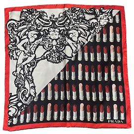 PRADA  Scarves T.  silk Red