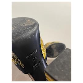 Hermès-HERMES  Sandals T.eu 37.5 cloth-Yellow