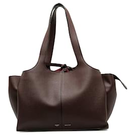 Céline-Burgundy Celine Medium Trifold Tote Bag-Dark red