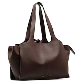 Céline-Burgundy Celine Medium Trifold Tote Bag-Dark red