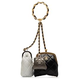 Chanel-Multi Chanel Quilted Lambskin Multi Clutch with Handle-Multiple colors