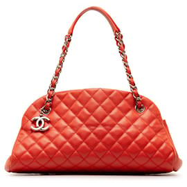 Chanel-Red Chanel Medium Caviar Just Mademoiselle Shoulder Bag-Red